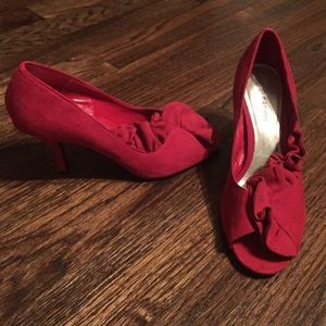 Ann Marino Ruffled Red High Heels