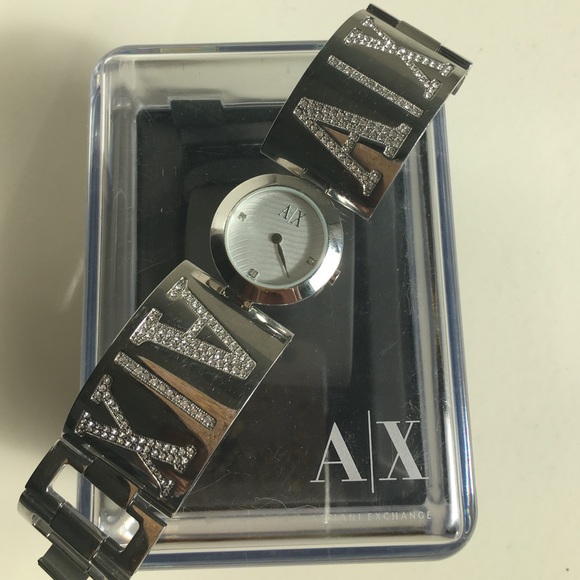 . Armani silver rhinestones watch authentic - Picture 3 of 4