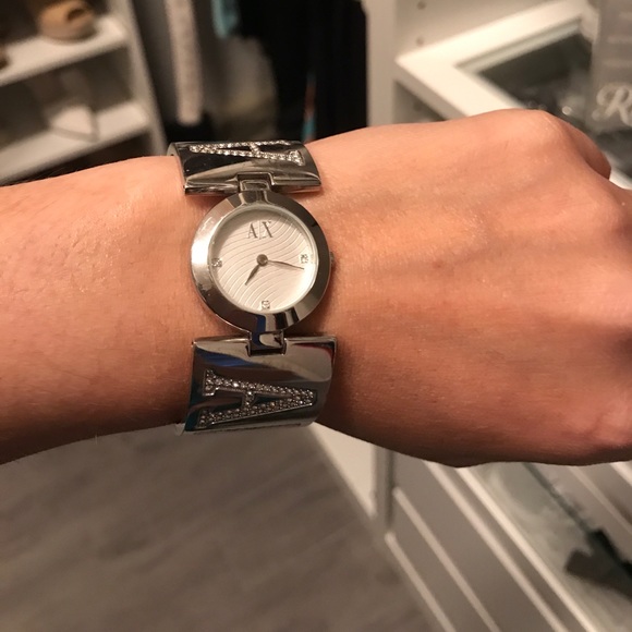 . Armani silver rhinestones watch authentic - Picture 4 of 4