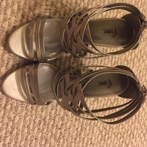 Silver sandal heels