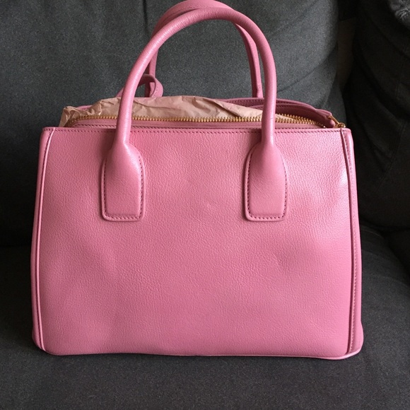 *SOLD* Miu Miu Pink Madras Leather Tote Bag - Picture 2 of 6