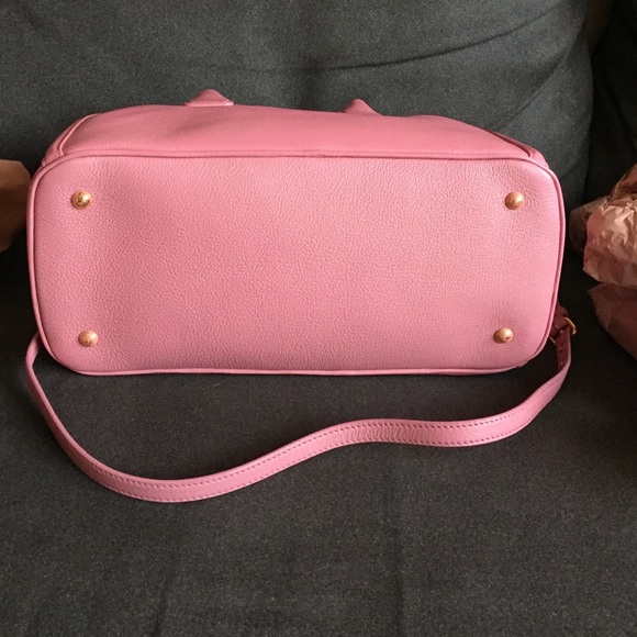 *SOLD* Miu Miu Pink Madras Leather Tote Bag - Picture 4 of 6