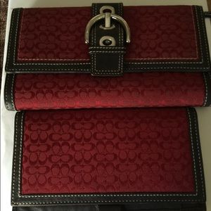 Coach wallet and matching checkbook cover