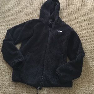 fuzzy north face jacket