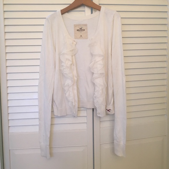 Cream Ruffled Cardigan