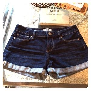 PAIGE blue jean cuffed shorts