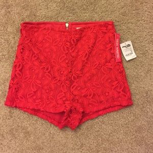 High waisted lace shorts