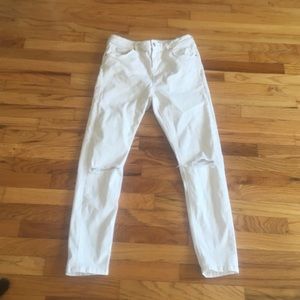 White Topshop petite Jamie moto jeans size 32