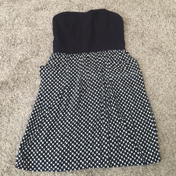 Black and White Strapless Dress