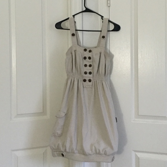 [PLUS] Buttoned Khaki Dress