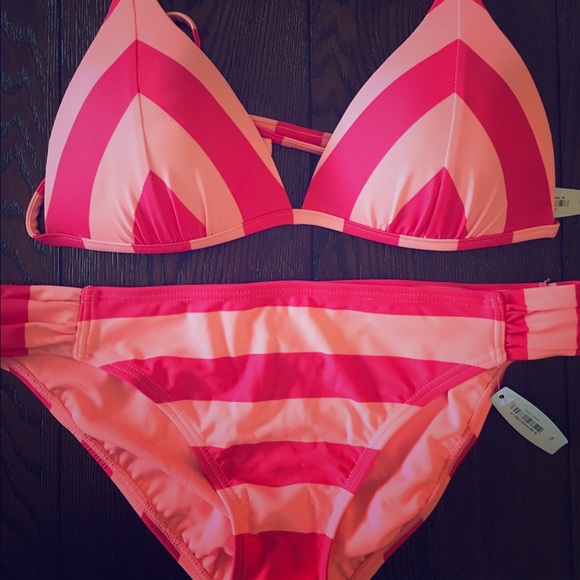 Pink striped Push Up Bikini