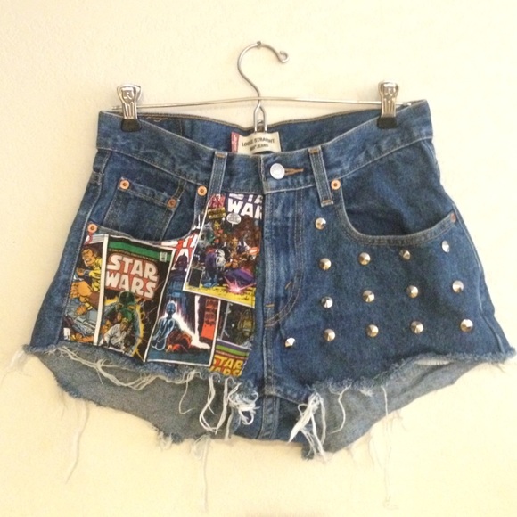 Custom Star Wars high waisted jean shorts