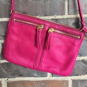 Fossil leather cross body purse