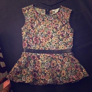 BCBG Floral Peplum top