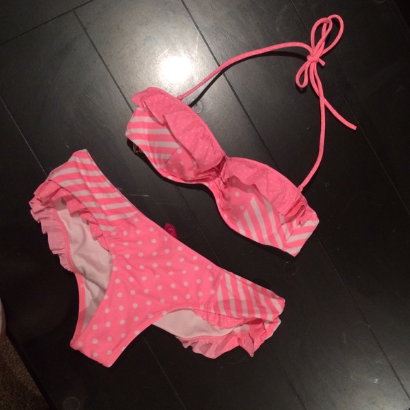 Victoria Secret Ruffled Bikini Top and Bottom