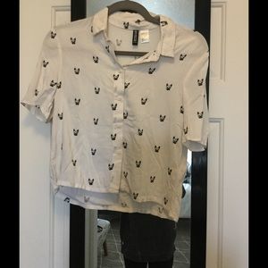 French bull dog cropped shirt