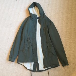 green warm jacket