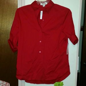 Red dress shirt. Size Large but runs kind of small