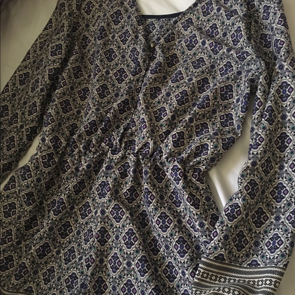 Printed long sleeve Romper