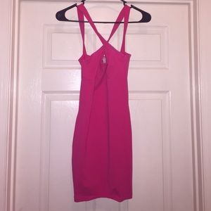Hot pink mini dress