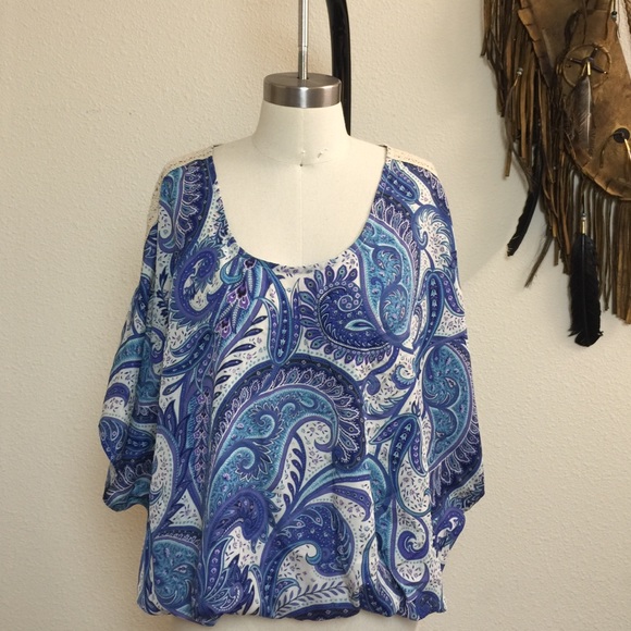 Paisley print Crepe fabric lose blouse