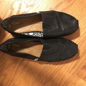 TOMS, sparkly black size 8.5