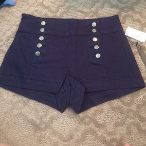 Button up dark blue shorts