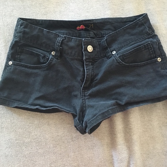 Black jean shorts
