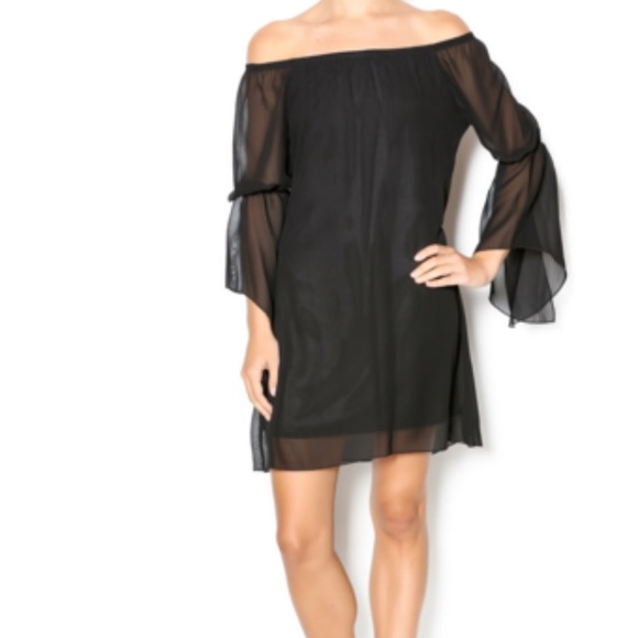 Black chiffon dress