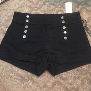 Black button up shorts