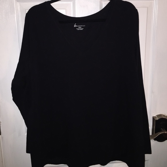 Lane Bryant plain black long sleeve top