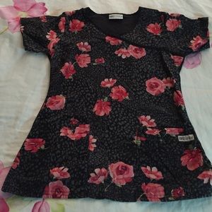 Floral scrub top