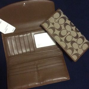 Coach Check book wallet