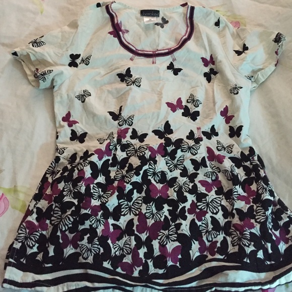 Butterfly scrub top