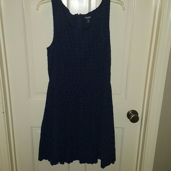Navy Eyelet Dress