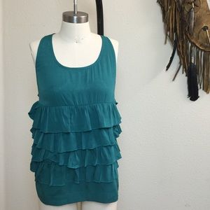 Racer back ruffles tank
