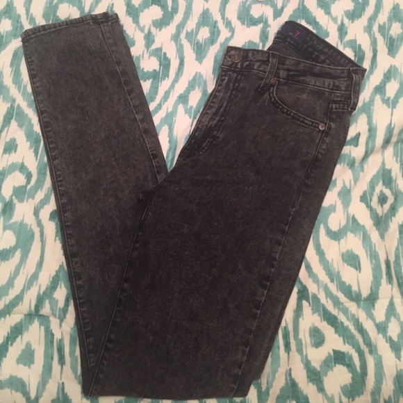 Acid Wash Black JustUSA high waisted jeans - Picture 1 of 2