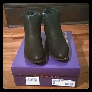 Madden Girl Hollywood Black Pari Ankle Boots Sz 6