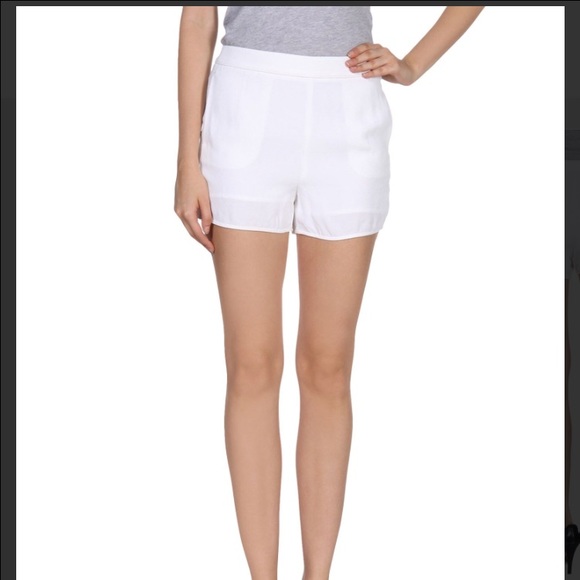 T Alexander Wang white high waisted viscose shorts