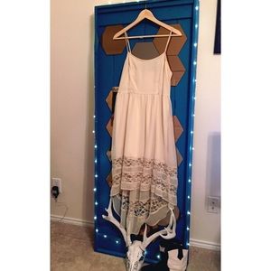 cream high low lace sundress medium