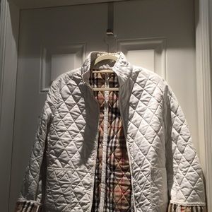 White quilted Burberry jacket