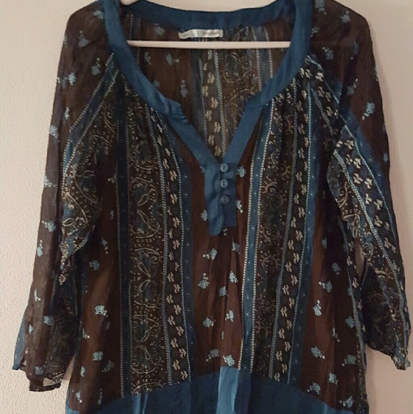 Maurices turquoise Blue paisley top