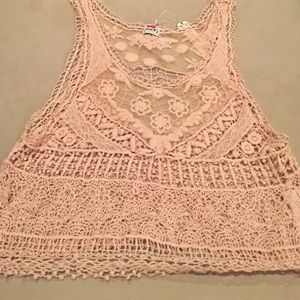 Lace/crochet sheer tank