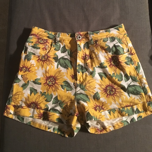 High Waist Sunflower Shorts