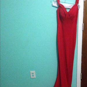 Off the Shoulder Red Gown
