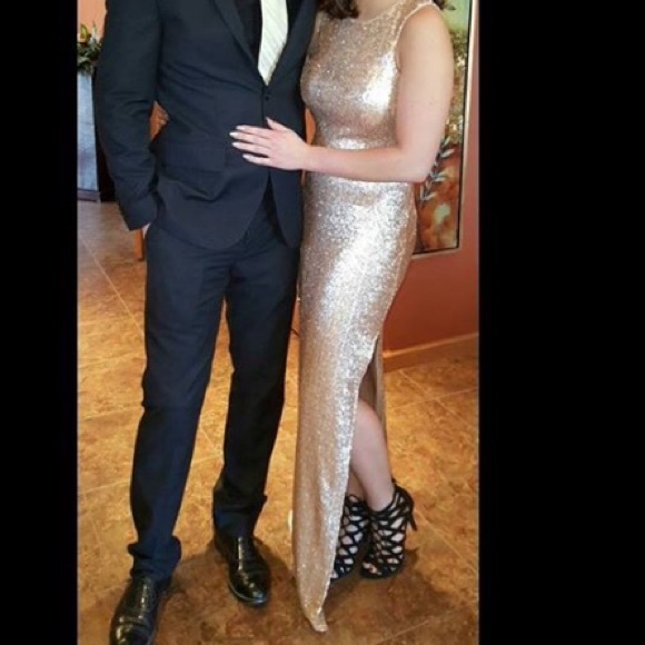 Gold sequined dress
