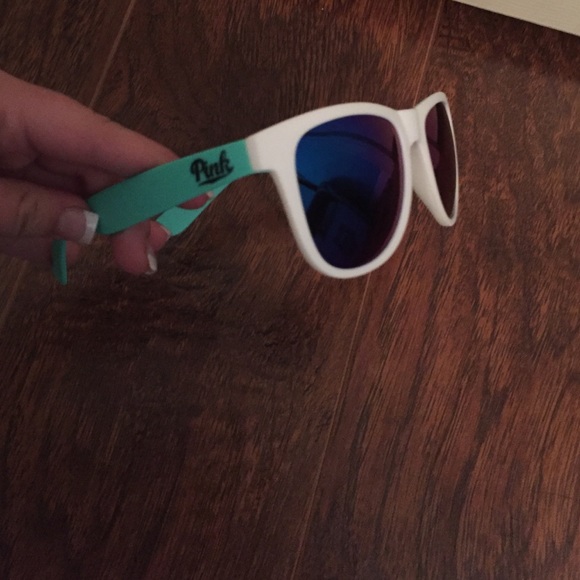 PINK sunglasses teal and white