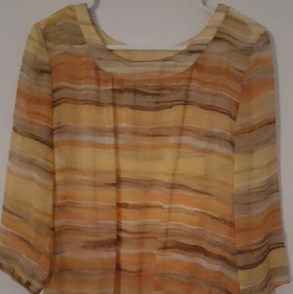Chico's multi colored sheer blouse.