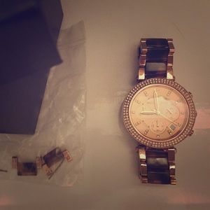 Michael Kors Rose Gold Tortoise Watch