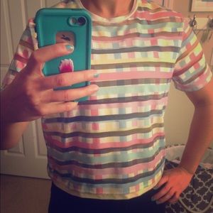 Slightly crop colorful top!